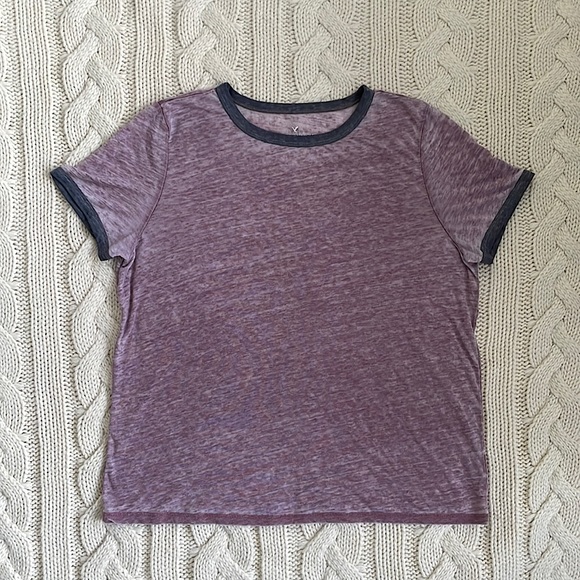 ⚡️3 for $20⚡️ American Eagle Soft Heathered Ringer T-Shirt - Picture 1 of 6